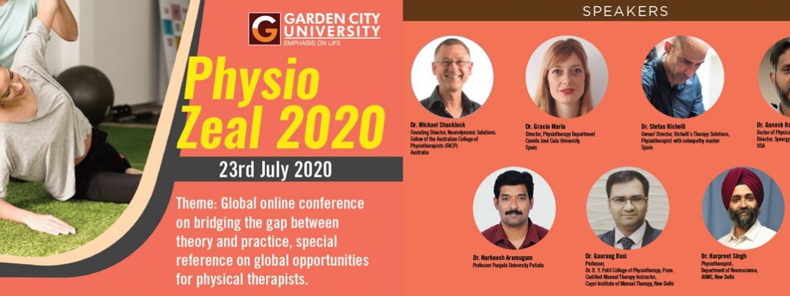 La Dra Gracia Gallego, directora del Grado en Fisioterapia de la UCJC, ponente en la conferencia global online que realiza la Garden City University (India) “PhysioZeal 2020”